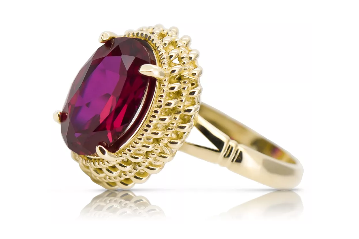 Ruby 14K Yellow gold Ring Vintage craft vrc068y